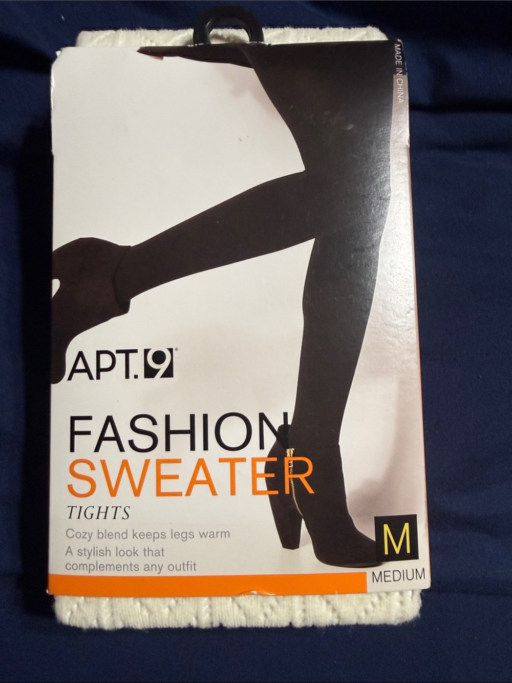 APT. 9 Cream Fashion Sweater Tights - Cozy Knit